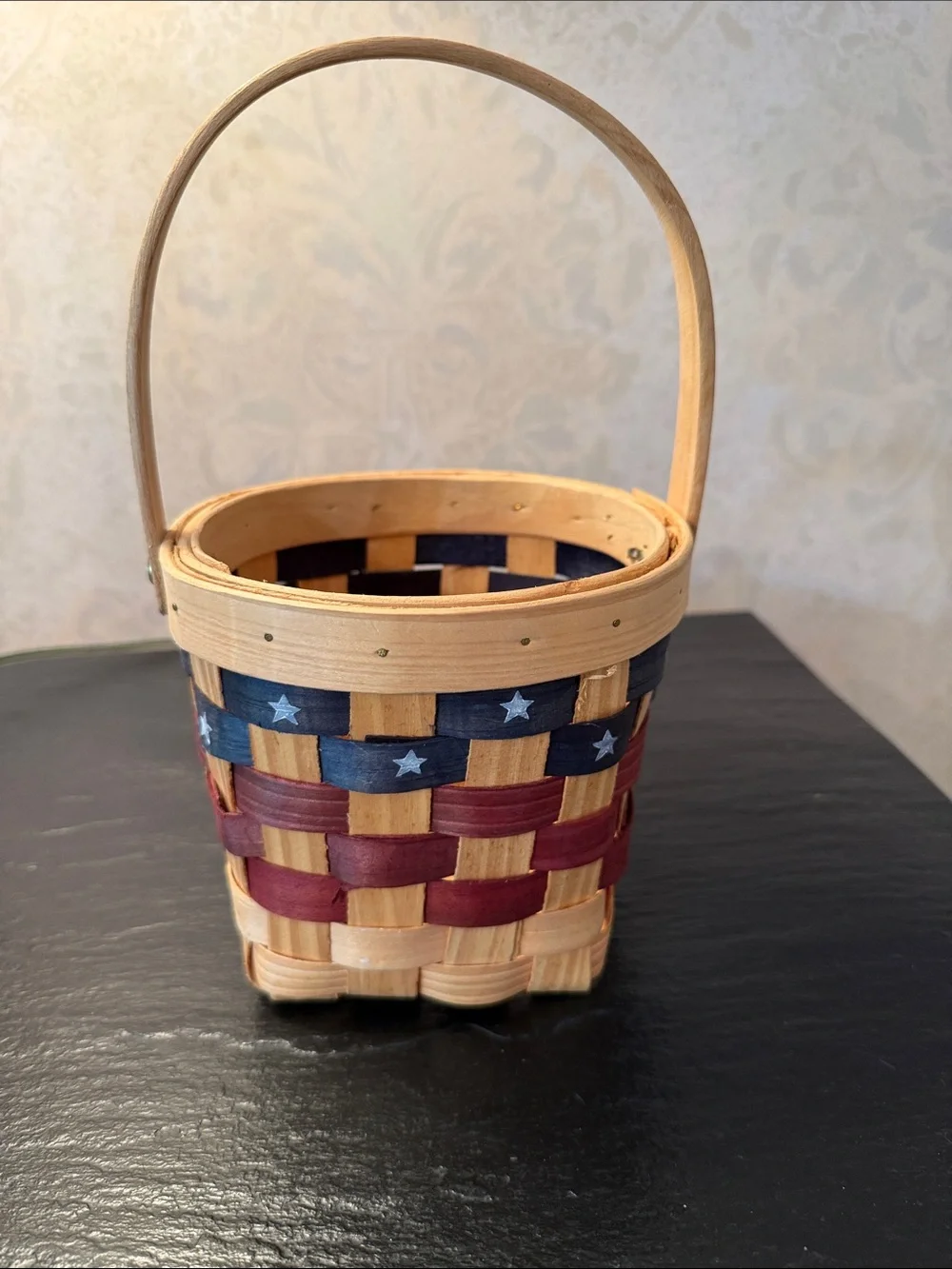 Celebrate American’s 250th with thiPatriotic Small Basket in Red, Blue & Natural